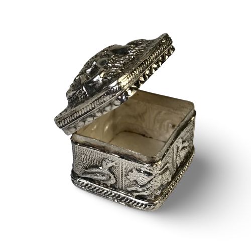SOLID SILVER THAI SIAMESE PILL BOX ELEPHANT - ADDITIONAL PHOTO 5