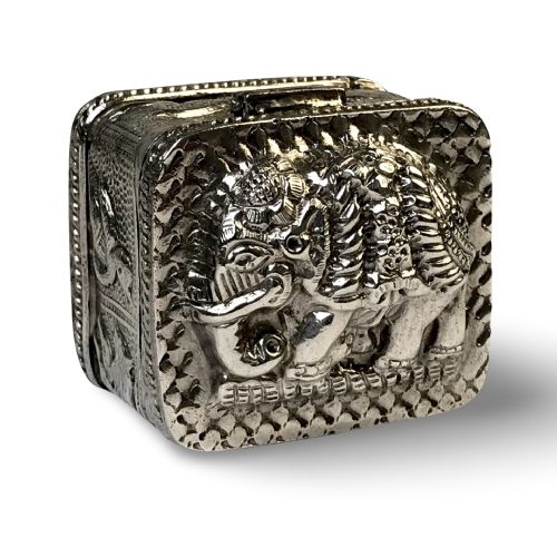 SOLID SILVER THAI SIAMESE PILL BOX ELEPHANT - ADDITIONAL PHOTO 6