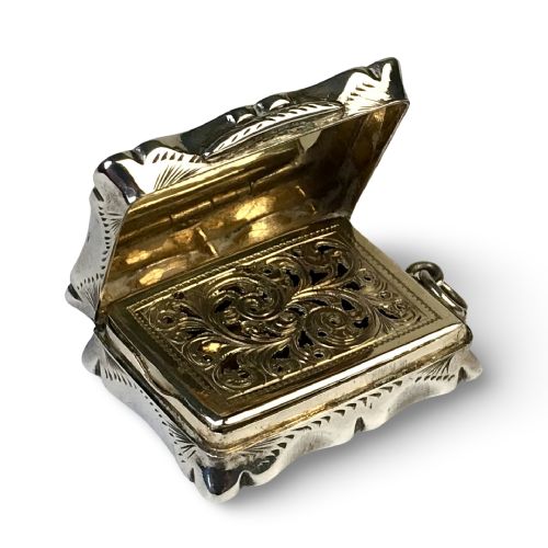 SOLID SILVER STERLING VINAIGRETTE 1876 HILLIARD THOMASON - ADDITIONAL PHOTO 4