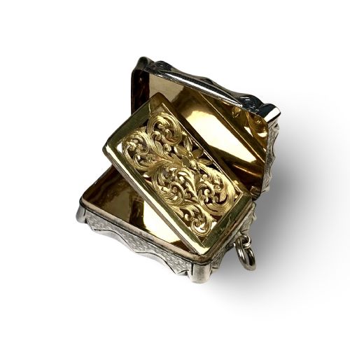 victorian solid silver sterling vinaigrette 1887 - CATEGORY: ANTIQUE SILVER - DATED VICTORIAN
