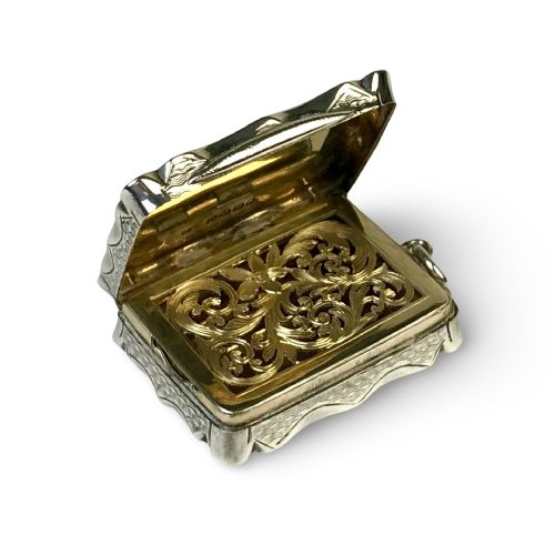 VICTORIAN SOLID SILVER STERLING VINAIGRETTE 1887 - ADDITIONAL PHOTO 1