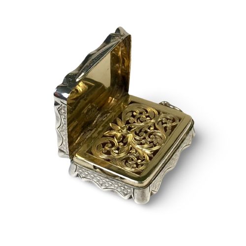 VICTORIAN SOLID SILVER STERLING VINAIGRETTE 1887 - ADDITIONAL PHOTO 10
