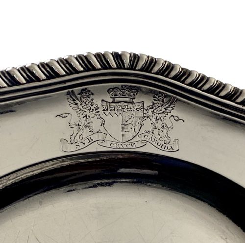 GEORGIAN SOLID SILVER STERLING SILVER DINNER PLATE LONDON 1764 SEBASTIAN JAMES CRESPELL - ADDITIONAL PHOTO 1