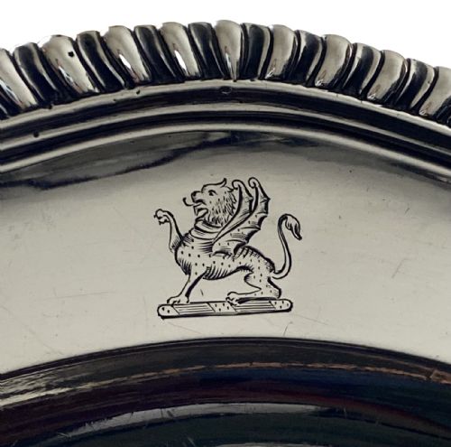 GEORGIAN SOLID SILVER STERLING SILVER DINNER PLATE LONDON 1764 SEBASTIAN JAMES CRESPELL - ADDITIONAL PHOTO 2