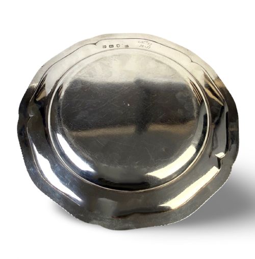 GEORGIAN SOLID SILVER STERLING SILVER DINNER PLATE LONDON 1764 SEBASTIAN JAMES CRESPELL - ADDITIONAL PHOTO 3