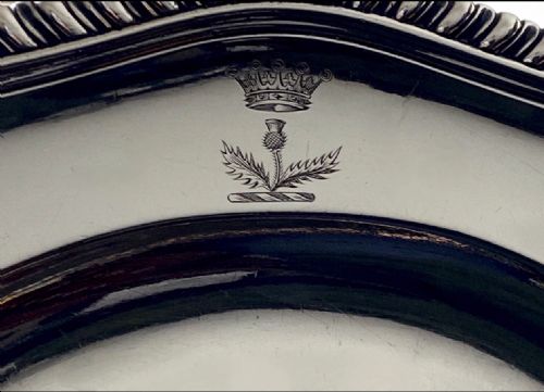 GEORGIAN SOLID SILVER STERLING SILVER DINNER PLATE LONDON 1764 SEBASTIAN JAMES CRESPELL - ADDITIONAL PHOTO 7