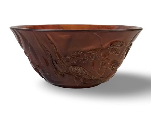 CHINESE 19TH CENTURY HORN BOWL QING DYNASTY - ADDITIONAL PHOTO 1
