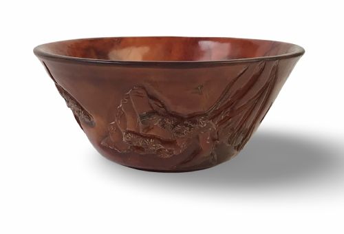CHINESE 19TH CENTURY HORN BOWL QING DYNASTY - ADDITIONAL PHOTO 2