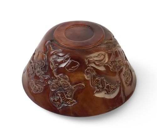 CHINESE 19TH CENTURY HORN BOWL QING DYNASTY - ADDITIONAL PHOTO 5