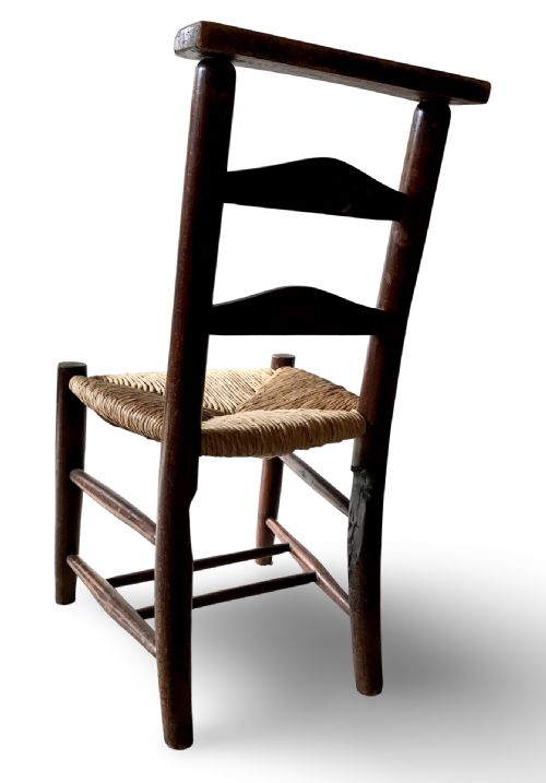 ANTIQUE 19TH CENTURY ST PAULS CATHEDRAL LONDON CHAPEL CHAIR ELM WITH RUSH SEAT 2 - ADDITIONAL PHOTO 1
