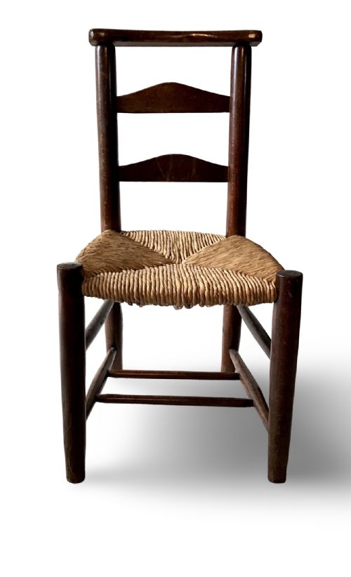 ANTIQUE 19TH CENTURY ST PAULS CATHEDRAL LONDON CHAPEL CHAIR ELM WITH RUSH SEAT 2 - ADDITIONAL PHOTO 2