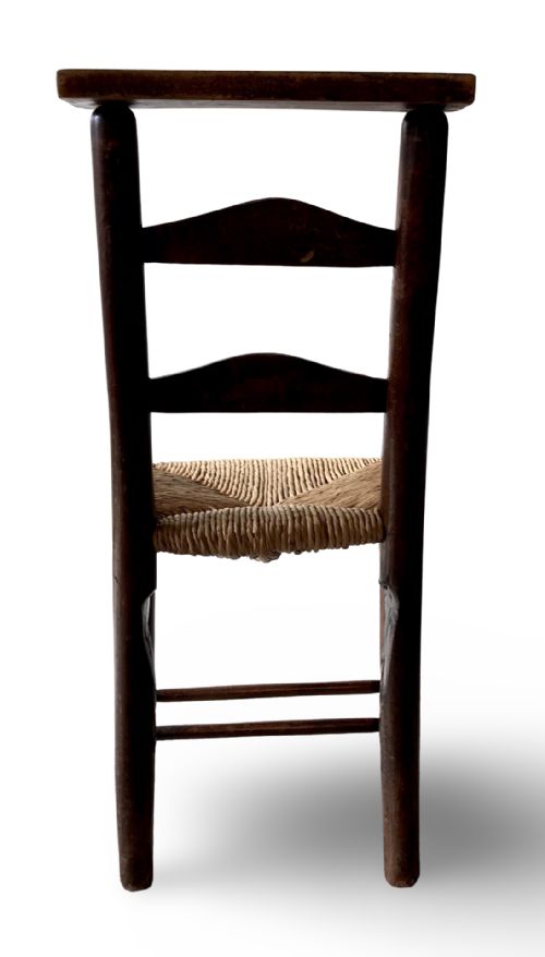 ANTIQUE 19TH CENTURY ST PAULS CATHEDRAL LONDON CHAPEL CHAIR ELM WITH RUSH SEAT 2 - ADDITIONAL PHOTO 3