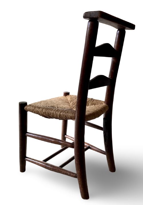 ANTIQUE 19TH CENTURY ST PAULS CATHEDRAL LONDON CHAPEL CHAIR ELM WITH RUSH SEAT 2 - ADDITIONAL PHOTO 4