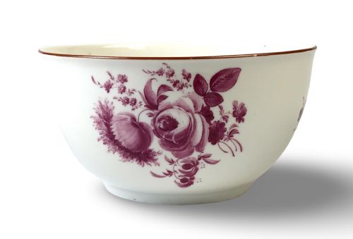 LARGE MEISSEN 18TH CENTURY PORCELAIN BOWL HAND PAINTED FLOWERS - ADDITIONAL PHOTO 1