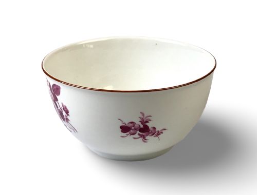 LARGE MEISSEN 18TH CENTURY PORCELAIN BOWL HAND PAINTED FLOWERS - ADDITIONAL PHOTO 3