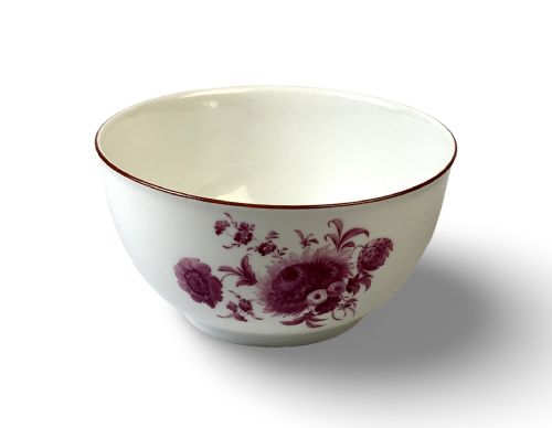 LARGE MEISSEN 18TH CENTURY PORCELAIN BOWL HAND PAINTED FLOWERS - ADDITIONAL PHOTO 4