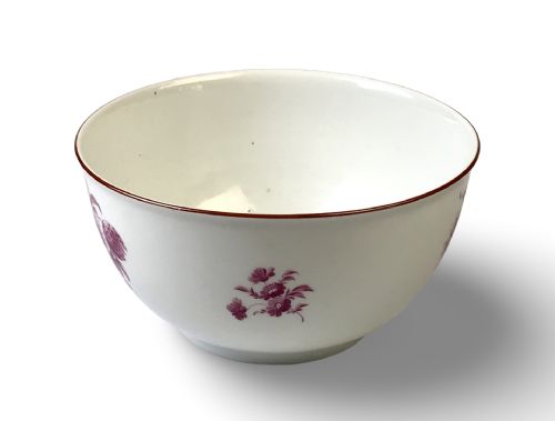 LARGE MEISSEN 18TH CENTURY PORCELAIN BOWL HAND PAINTED FLOWERS - ADDITIONAL PHOTO 5