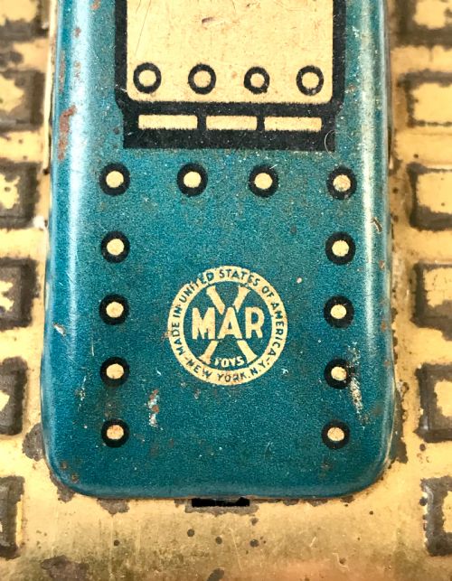 MARX TIN WINDUP SUPERMAN ROLLOVER TANK GOLD BLUE 1940 - ADDITIONAL PHOTO 2