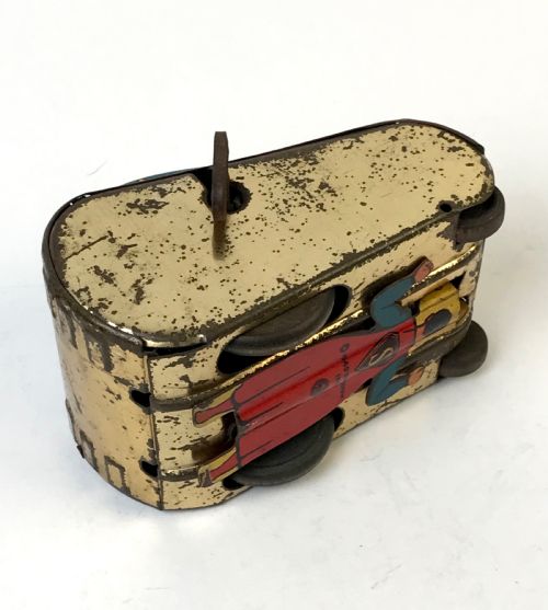 MARX TIN WINDUP SUPERMAN ROLLOVER TANK GOLD BLUE 1940 - ADDITIONAL PHOTO 8