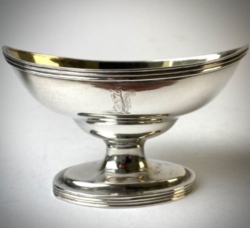 GEORGIAN SOLID SILVER STERLING SALTS LONDON 1798 SQUIRREL CREST 18TH CENTURY - ADDITIONAL PHOTO 2