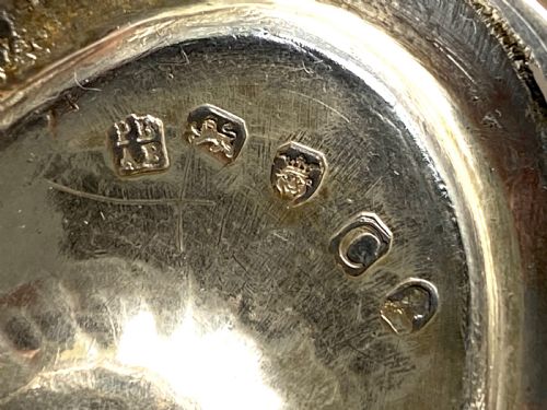 GEORGIAN SOLID SILVER STERLING SALTS LONDON 1798 SQUIRREL CREST 18TH CENTURY - ADDITIONAL PHOTO 5