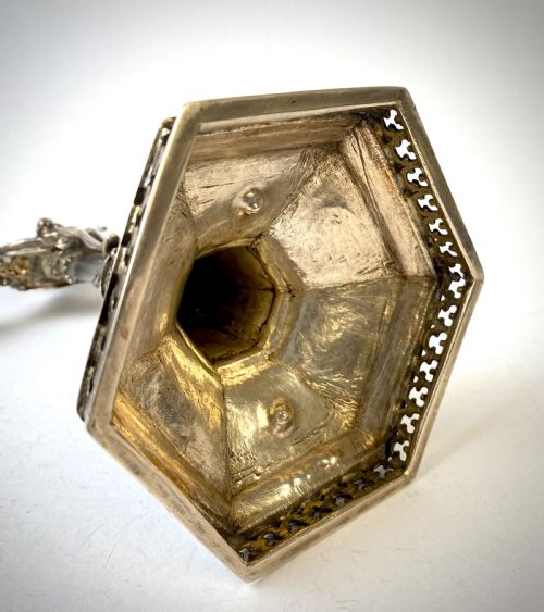 MAGNIFICENT SOLID SILVER ROCK CRYSTAL ALTER CROSS RELIQUARY 17TH CENTURY - ADDITIONAL PHOTO 5