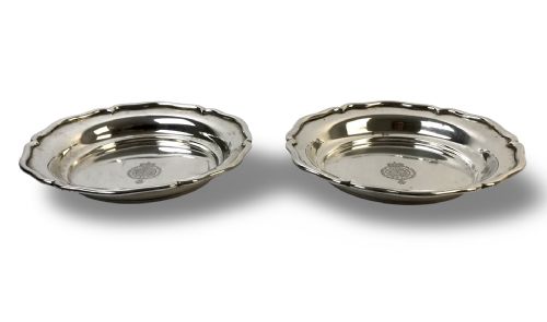 pair solid silver wine bottle coasters berlin 19th c prince lichnkwsky - CATEGORY: ANTIQUE SILVER - DATED 19TH CENTURY