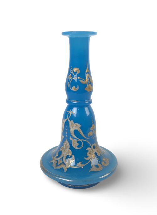 french opaline baccarat turquoise vase a 19th century - CATEGORY: ANTIQUE VASES - DATED 19TH CENTURY