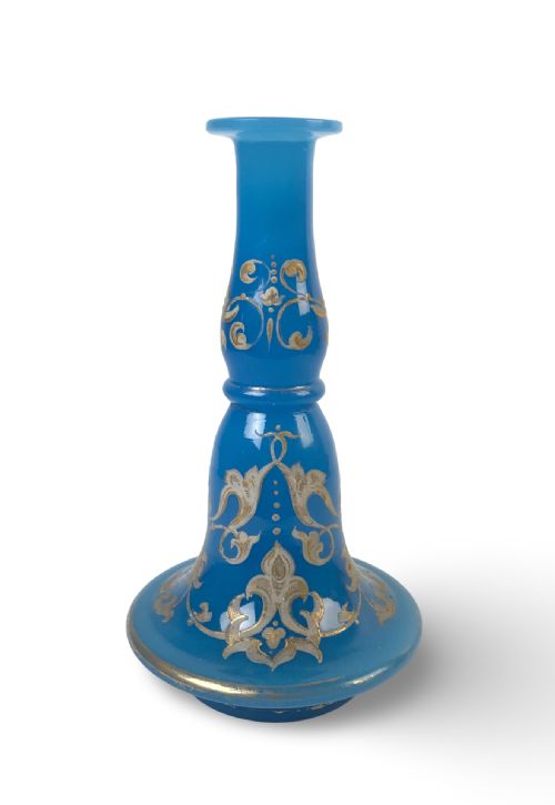 FRENCH OPALINE BACCARAT TURQUOISE VASE A 19TH CENTURY - ADDITIONAL PHOTO 1