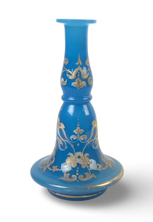 FRENCH OPALINE BACCARAT TURQUOISE VASE A 19TH CENTURY - ADDITIONAL PHOTO 3