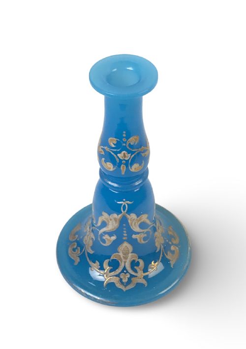 FRENCH OPALINE BACCARAT TURQUOISE VASE A 19TH CENTURY - ADDITIONAL PHOTO 5