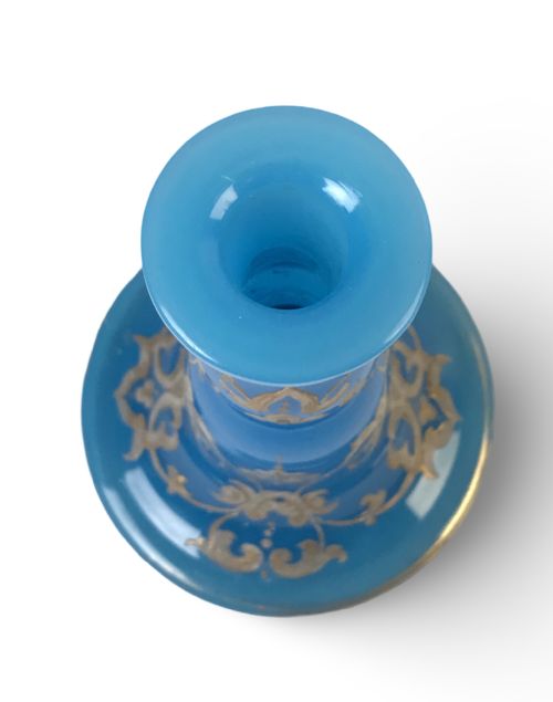 FRENCH OPALINE BACCARAT TURQUOISE VASE A 19TH CENTURY - ADDITIONAL PHOTO 7