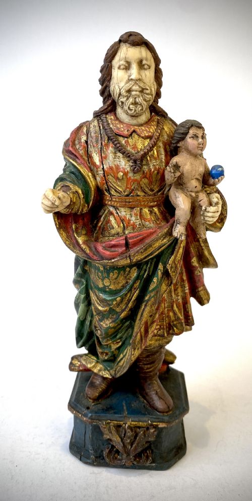 indo portuguese saint joseph wooden 18th century figurine indo portuguese saint joseph wooden 18th century figurine - CATEGORY: ANTIQUE SCULPTURES - DATED 18TH CENTURY