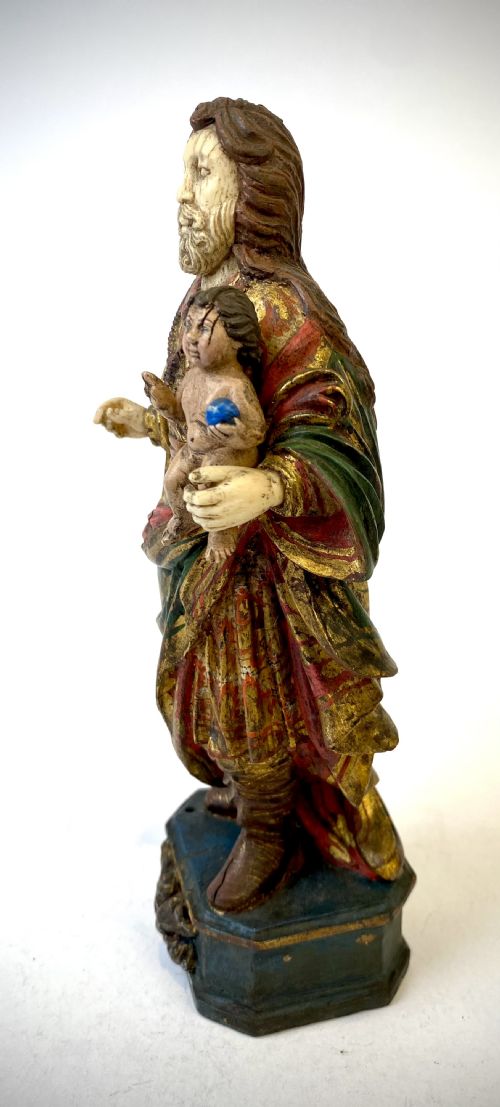 INDO PORTUGUESE SAINT JOSEPH WOODEN 18TH CENTURY FIGURINE INDO PORTUGUESE SAINT JOSEPH WOODEN 18TH CENTURY FIGURINE - ADDITIONAL PHOTO 1