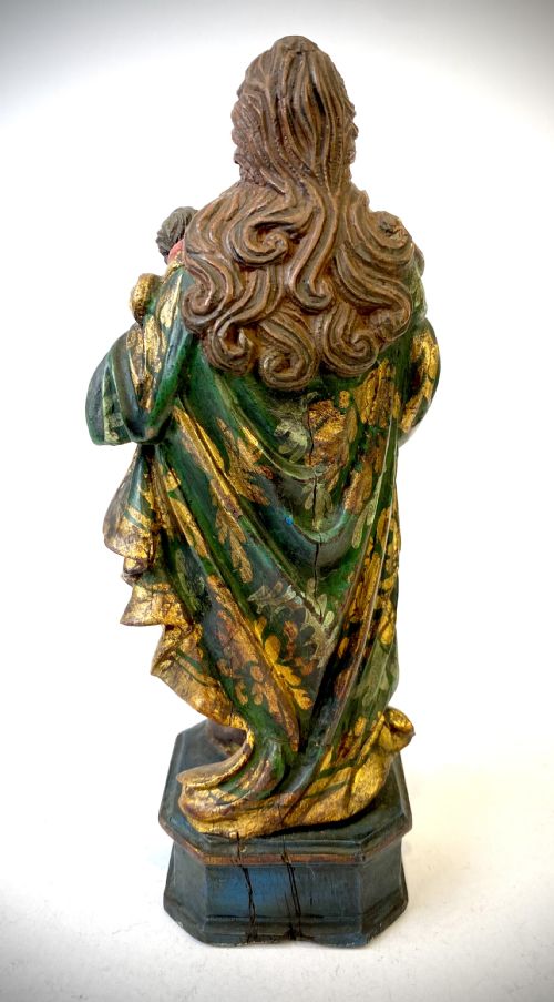 INDO PORTUGUESE SAINT JOSEPH WOODEN 18TH CENTURY FIGURINE INDO PORTUGUESE SAINT JOSEPH WOODEN 18TH CENTURY FIGURINE - ADDITIONAL PHOTO 2