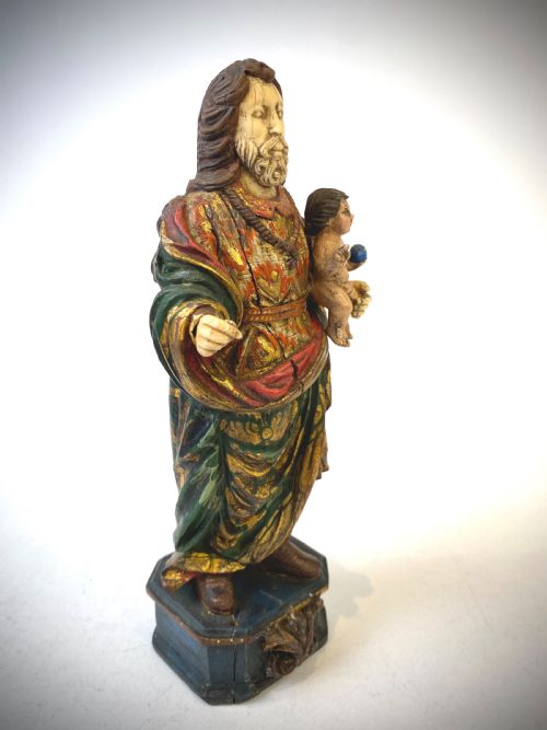 INDO PORTUGUESE SAINT JOSEPH WOODEN 18TH CENTURY FIGURINE INDO PORTUGUESE SAINT JOSEPH WOODEN 18TH CENTURY FIGURINE - ADDITIONAL PHOTO 4
