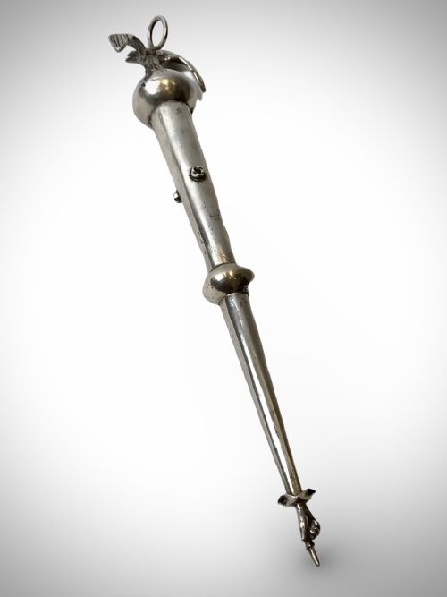 RUSSIAN SOLID SILVER TORAH POINTER MOSCOW 1895 JEWISH - ADDITIONAL PHOTO 2