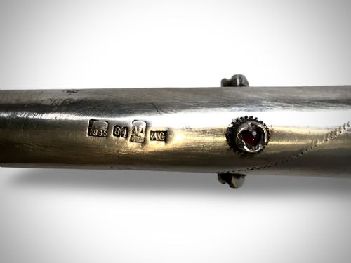 RUSSIAN SOLID SILVER TORAH POINTER MOSCOW 1895 JEWISH - ADDITIONAL PHOTO 6