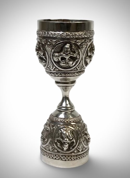 antique indian swami solid sterling silver double ended spirit measure madras lord vishnu indian god1880 - CATEGORY: ANTIQUE SILVER - DATED 1880