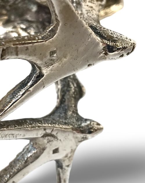 PAIR OF SOLID SILVER HANAU GERMAN PHEASANTS HUNTING - ADDITIONAL PHOTO 8