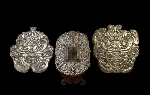 magnificent solid silver religious painting colonial south america peru 18th c saint francis assis - CATEGORY: ANTIQUE SILVER - DATED 18TH CENTURY