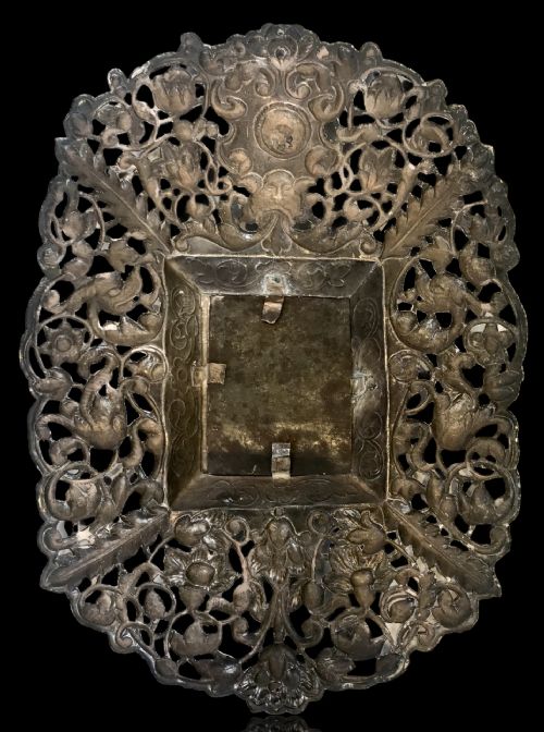 MAGNIFICENT SOLID SILVER RELIGIOUS PAINTING COLONIAL SOUTH AMERICA PERU 18TH C SAINT FRANCIS ASSIS - ADDITIONAL PHOTO 4