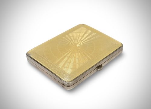 fine solid silver sterling enamel cigarette case 1930 - CATEGORY: ANTIQUE SILVER - DATED EDWARDIAN