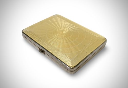 FINE SOLID SILVER STERLING ENAMEL CIGARETTE CASE 1930 - ADDITIONAL PHOTO 1
