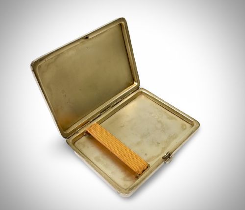 FINE SOLID SILVER STERLING ENAMEL CIGARETTE CASE 1930 - ADDITIONAL PHOTO 3