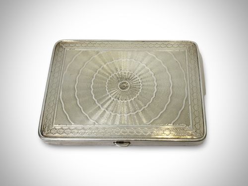 FINE SOLID SILVER STERLING ENAMEL CIGARETTE CASE 1930 - ADDITIONAL PHOTO 4