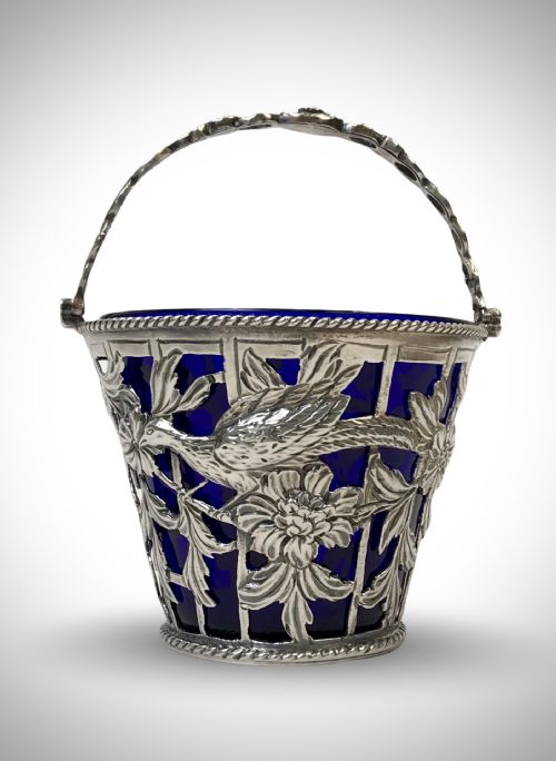 GEORGIAN SOLID SILVER STERLING CREAM PAIL PHEASANT HUNTING LONDON 1769 - ADDITIONAL PHOTO 4