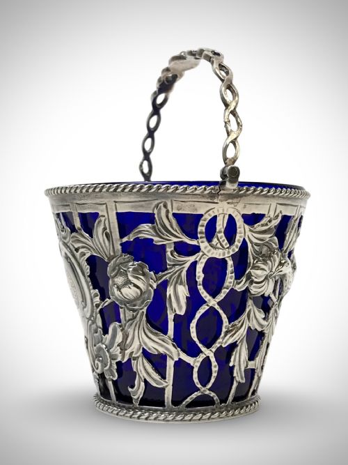 GEORGIAN SOLID SILVER STERLING CREAM PAIL PHEASANT HUNTING LONDON 1769 - ADDITIONAL PHOTO 5
