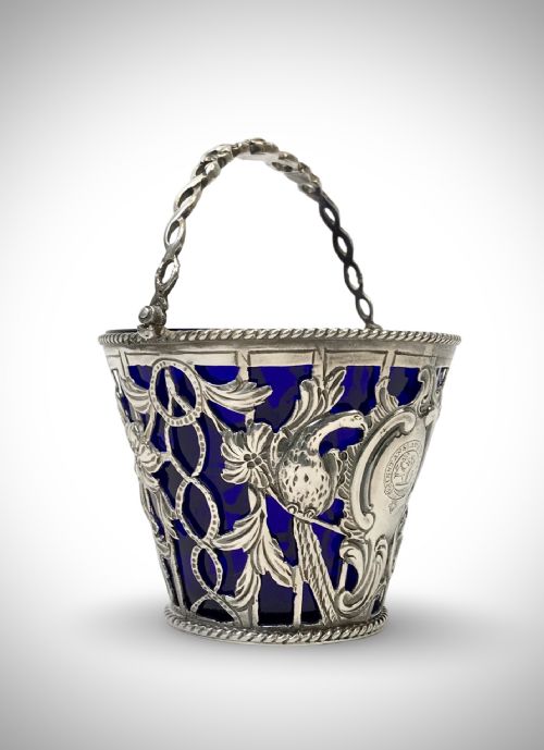 GEORGIAN SOLID SILVER STERLING CREAM PAIL PHEASANT HUNTING LONDON 1769 - ADDITIONAL PHOTO 7