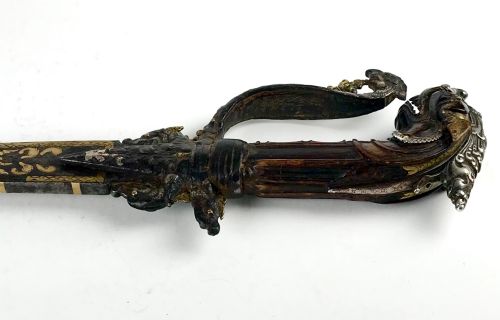 ANTIQUE SINHALESE KASTANE CEREMONIAL CEYLON SRI LANKAN SWORD - ADDITIONAL PHOTO 12